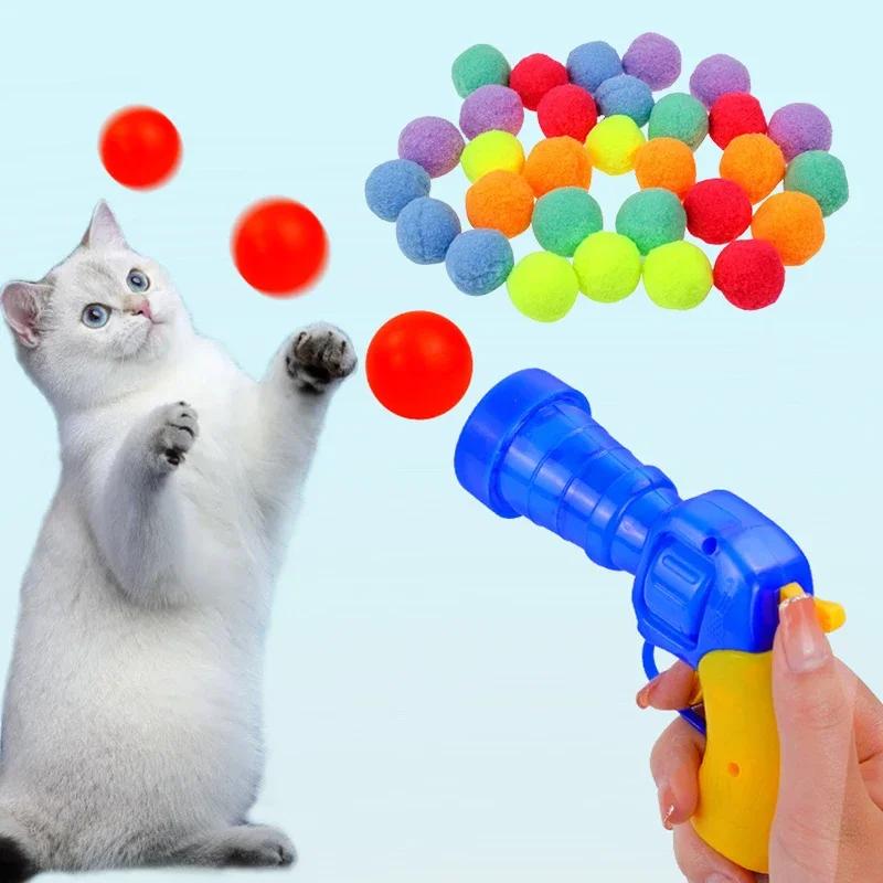 

Funny Cat Interactive Teaser with plush ball Training Toy Creative Kittens Mini Pompoms Games Toys Pets Supplies Toys For Cat
