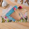 New Rustic Linen Placemats with Pink Flowers Printed Rectangular Insulation Mats Kitchen Dining Room Decorative Table Mats