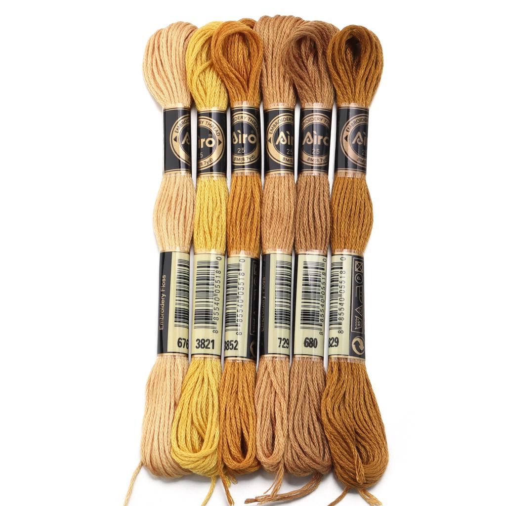 6pcs/lot Colorful Cross Stitch Threads Polyester Embroidery Threads DIY Hand Sewing Knitting Embroidery Supplies Accessories