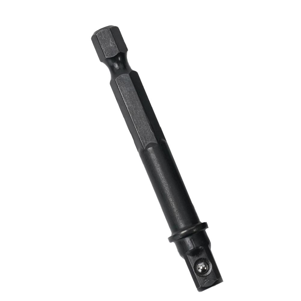 Socket Adapter 5pcs for Hex Shank to Square Socket 14 Inch Length Compatible with Pneumatic and Electric Screwdrivers and Drills