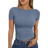 Casual Slim Fit Short Sleeve Shirt Women's Fashion Outerwear Top