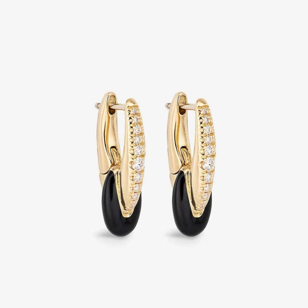 Light Luxury Copper Plated 18K Real Gold Inlaid Super Flash Zircon Drop Glaze Earrings, Ear Buckles, Advanced Temperament Fashionable And Exquisite