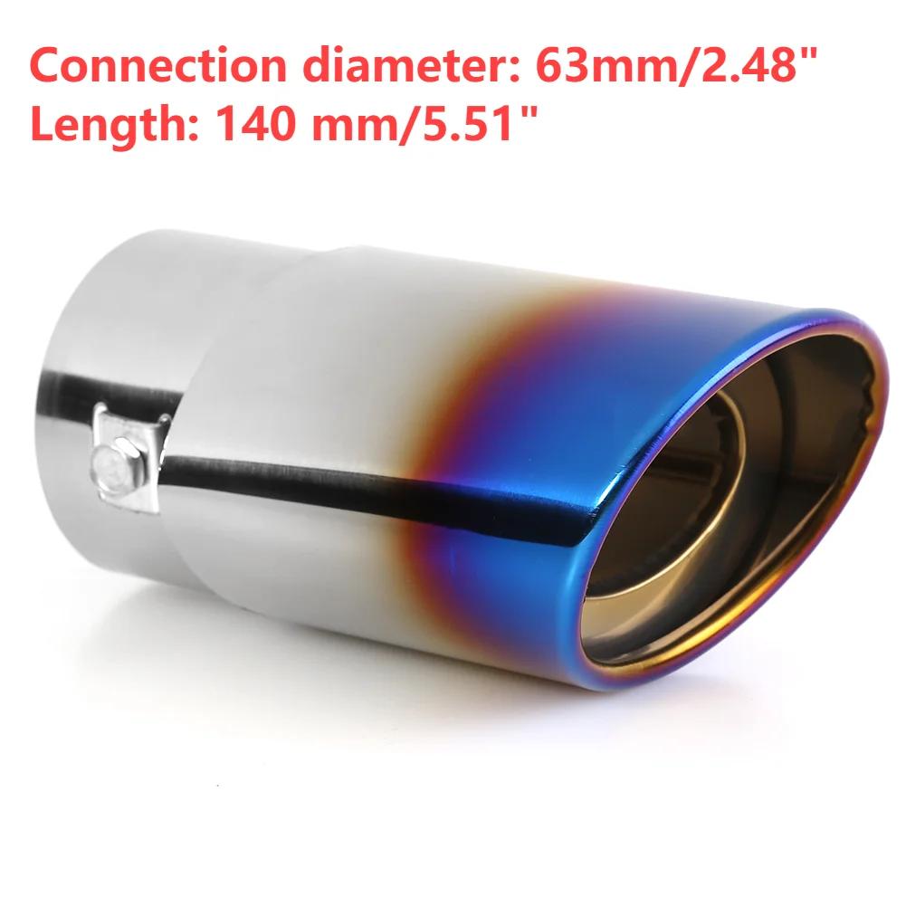 Car Decoration Single/Double Outlet Tail Pipe Car Styling Universal Car Exhaust Trim Muffler Pipe Tail Stainless Steel Curved