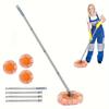 Rotační mop 30 cm, pro suché i mokré použití, otočný o 180° pro žádné mrtvé úhly, rychlovýměnné podložky z mikrovlákna, Slunečnice