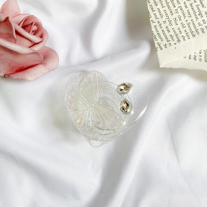 

Transparent Butterfly Wind Pure Desire Mobile Phone Airbag Bracket Creative Rhinestone Simple Paste Desktop Air Cushion Support