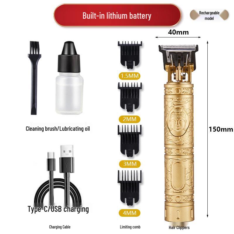 Profesyonel Elektrikli Saç Kesme Makinesi ve Gravür Jileti - Berber Makası Dahil