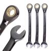 Double Ended Ratchet Wrench Chrome Vanadium Steel Ratcheting Wrench Bicycle Motorcycle Car Repair Spanners Mechanical Tools