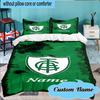 Custom Name Green Shield America Design Bedding Set 3pcs, Bedding Set Including 1pc Duvet Cover And 2pcs Pillowcases for Bedroom, Dormitory Gift