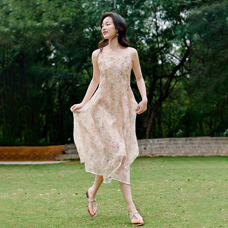 

Женское летнее плиссированное миди-платье Yinman с принтом для курорта L