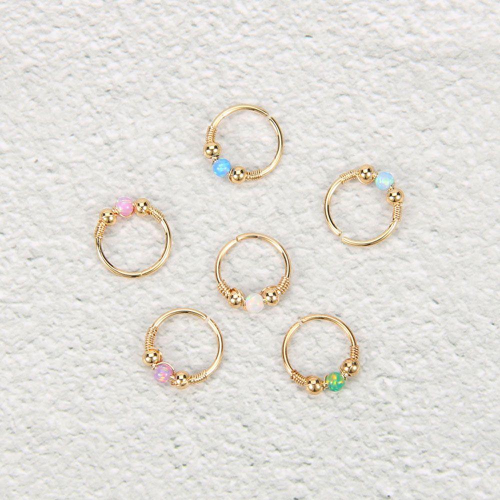 Nail Circular Hoop Earrings Stainless Steel For Women Body Piercing Nose Rings Jewelry Lip Rings