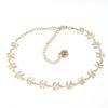 European and American Big Brand Leaf Decoration Gold Dress Thin Waist Chain Women's Decoration Elastic Metal Waist Chain Waist Decoration