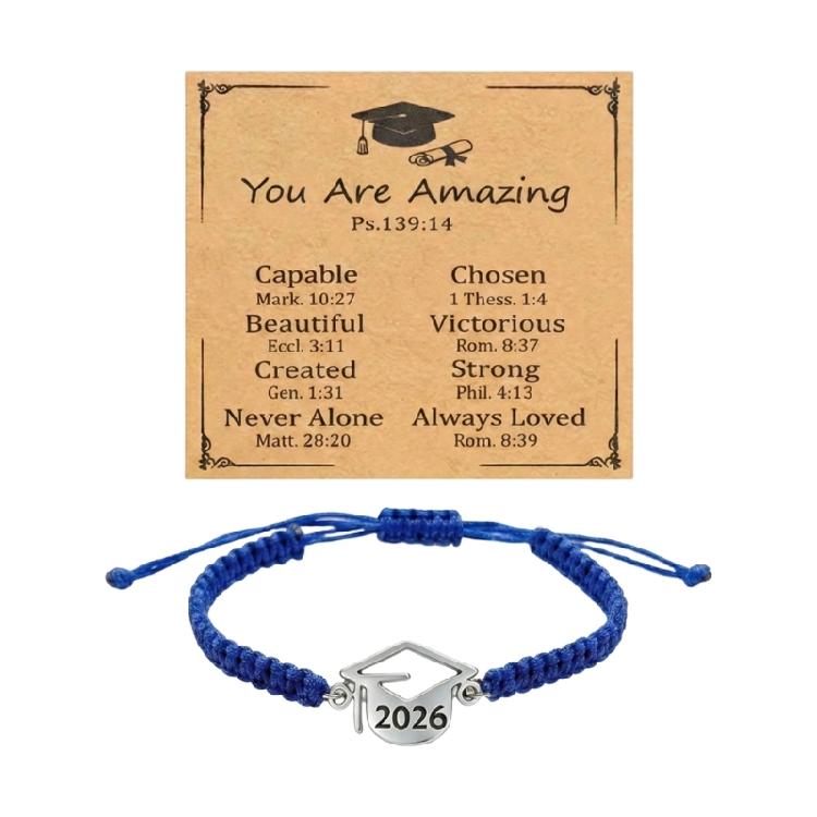 Trendy Flat Knot Friendship Bracelet With 2026 Graduate Theme Graduation Wristband For Schoolmates And Special Occasions