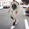 Men Spring And Autumn Vintage Tracksuit Casual Long Sleeve T-Shirt+Pants Suit two-Piece Set Man Clothing 2024 Street Sportswear