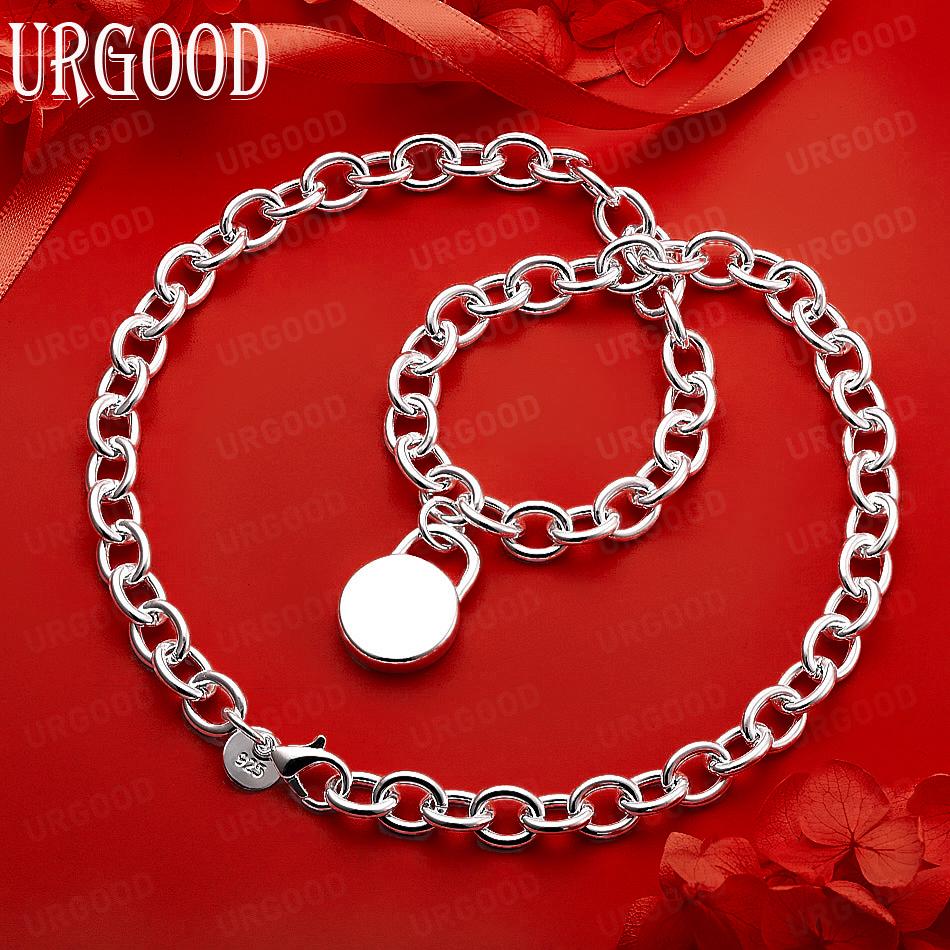 925 Sterling Silver Simple Interlocking Necklace - Banquet Gift Jewelry