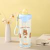 New Cute Cartoon Insulated Stainless Steel Water Cup with Straw and Handheld Rope