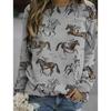 Autumn Horse Sweatshirts Animal 3D Print Hoodies Women Fashion Long Sleeve Y2k Hoodie Oversized Pullovers Tops Female Clothing