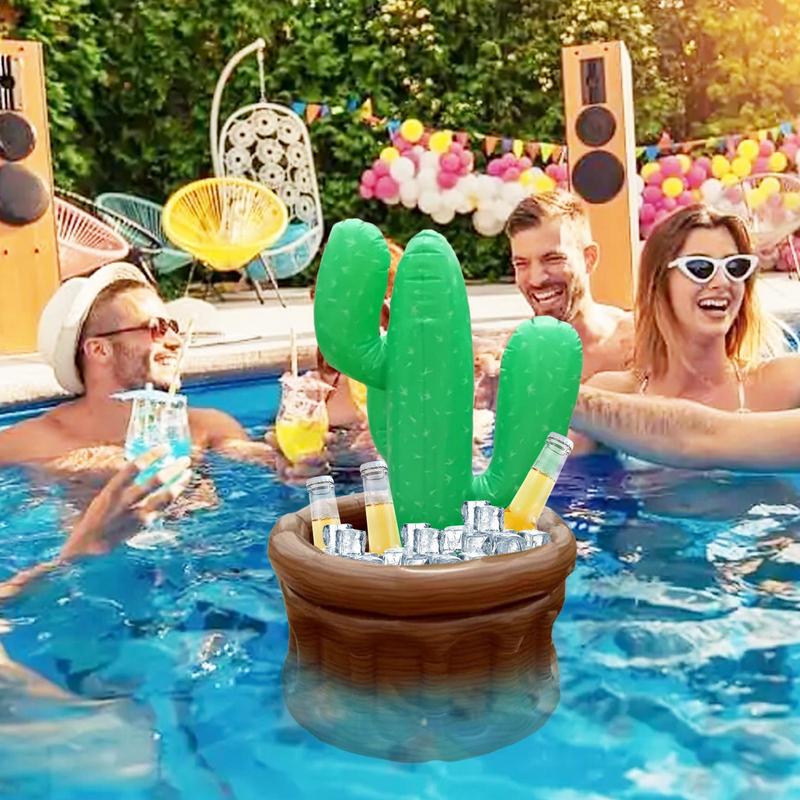 Inflatable Pool Cooler Summer Cactus Ice Bucket Inflatable Cooler Chill Drinks And Fruits Beverage Container Cooler For Outdoor