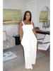 European & American Women's Solid Color Wide-Leg Suspender Jumpsuit
