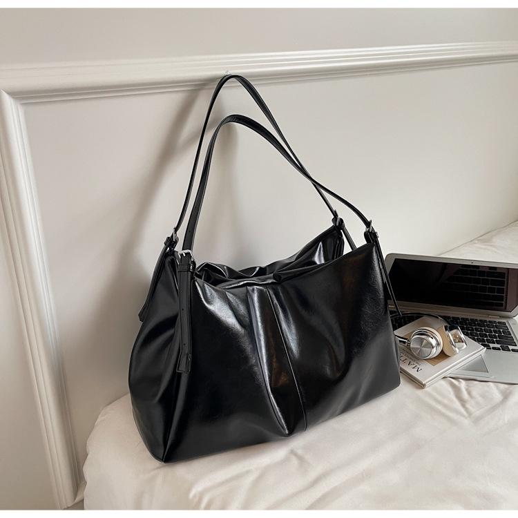 Big bag women s new retro PU lazy wind tote bag light luxury high-end shoulder underarm bag commuter messenger bag