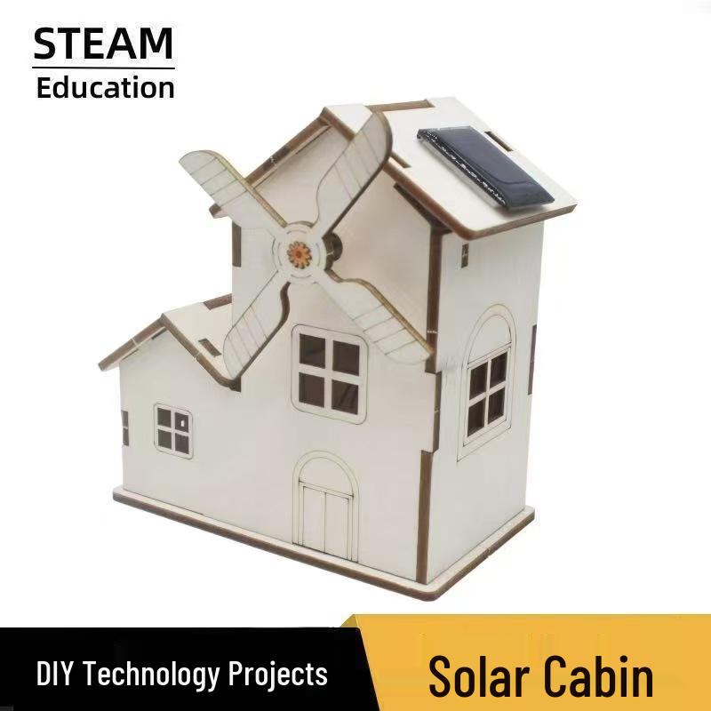 DIY Solar Windmill Kit: Student Physics Experiment Set with Handmade Materials