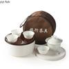 7-częściowy zestaw Chiński Zestaw do Herbaty Kung Fu Ceramiczny Przenośny Zestaw Czajniczek Podróżny na Zewnątrz Gaiwan Filiżanki do Herbaty Ceremonii Herbacianej Filiżanka Drobny Prezent