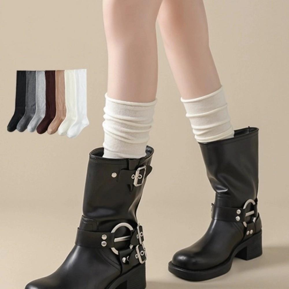 Breathable Calf Socks Comfortable Boots Stacking Socks Elegant Knee High Socks Women Stockings