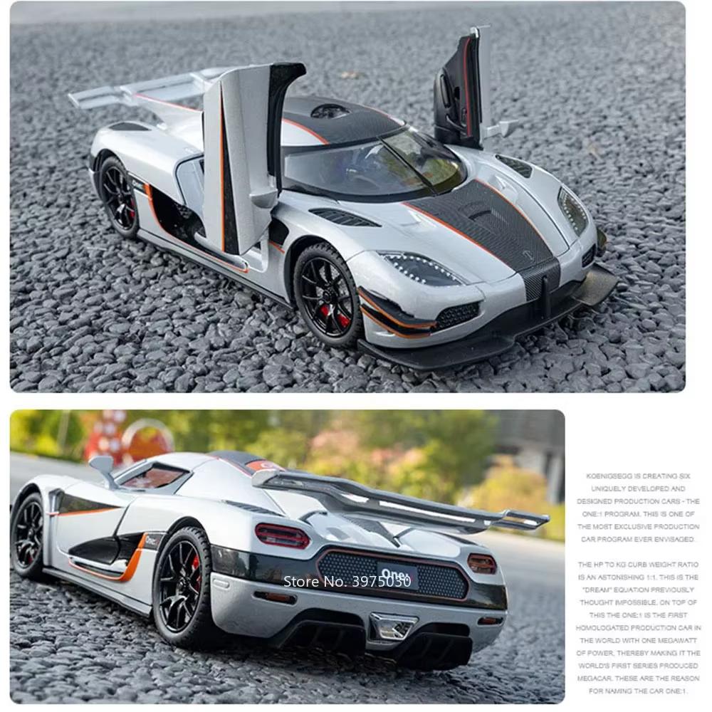 1:24 ONE-1 Miniature Toys Cars Alloy Diecast Models Pull Back Vehicles 4 Doors Opened Sports Car Toddler Toys For Kids Gifts