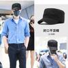 Fully sealed flat top hat men's hat rear closed hat men's spring and autumn cotton cloth