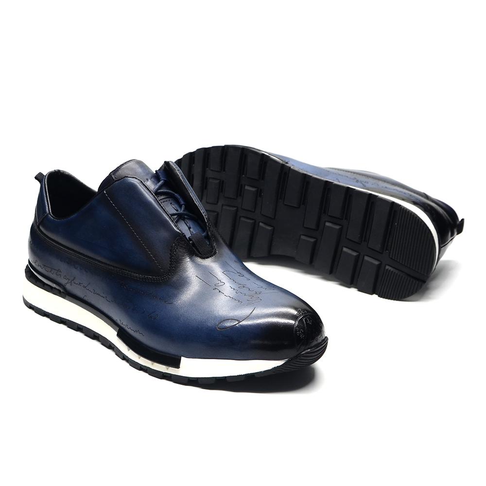 

Классические брендовые дизайнерские деловые повседневные кроссовки для мужчин, кожаная базовая уличная обувь на шнуровке, повседневные оксфорды на плоской подошве 45 синий