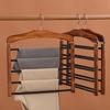 Massief Hout 5 Laags Meerdere Niveaus Broekhanger Vlokking Antislip Multifunctioneel Kledingkast Broek Sjaal Stropdas Opbergrek Huis Organizer