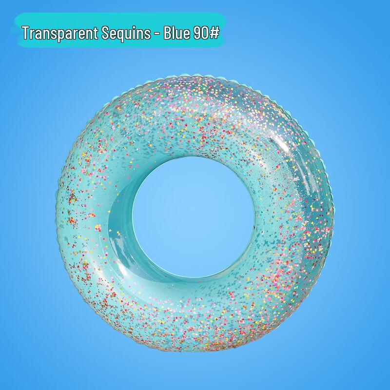 Adult PVC Transparent Sequin Inflatable Swim Ring