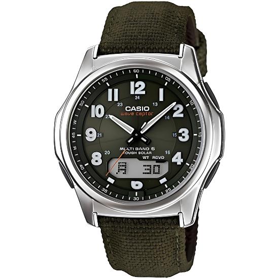 Мужские часы Casio Wave Ceptor на солнечной батарее Зеленые WVA-M630B-3AJF