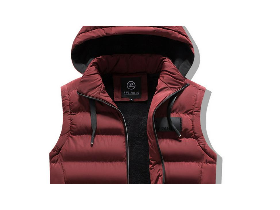 Men's Autumn/Winter Fashion Vest with Detachable Hood - Casual Cotton