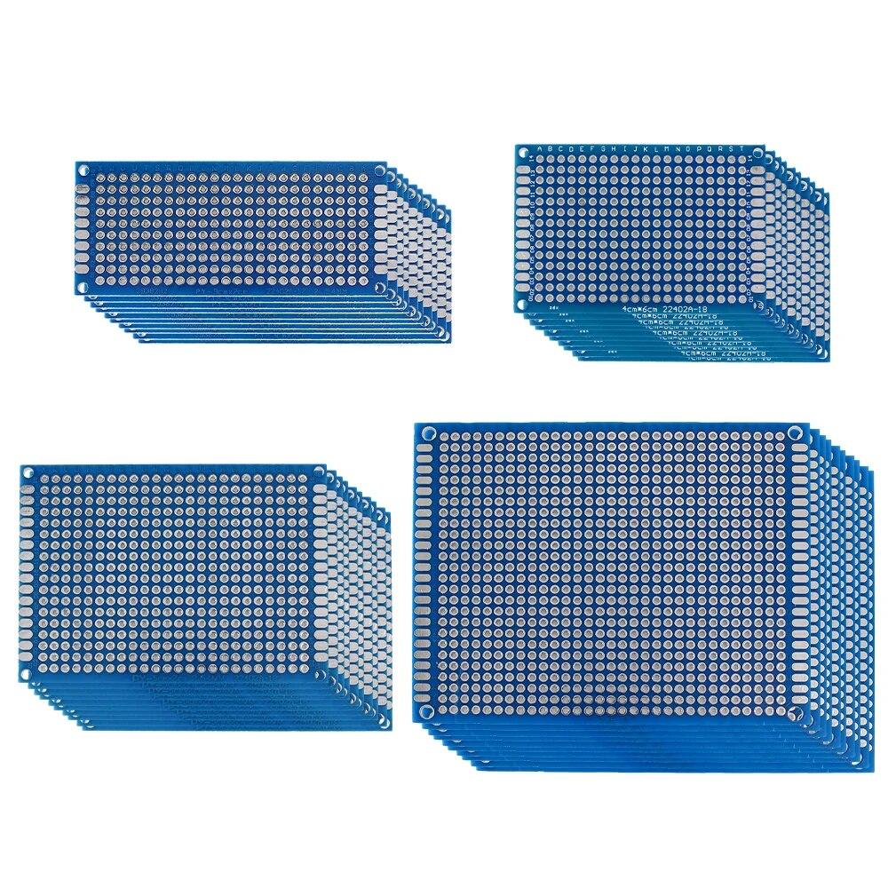 40PCS PCB Double Sided Prototype Board Kit 3x7cm 4x6cm 5x7cm 7x9cm PCBs In Multiple Sizes Universal Protoboard