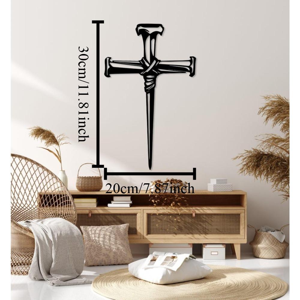 Cross Religious Metal Wall Art Jesus Cross Christian Home Decor Easter Gift 12in чёрный