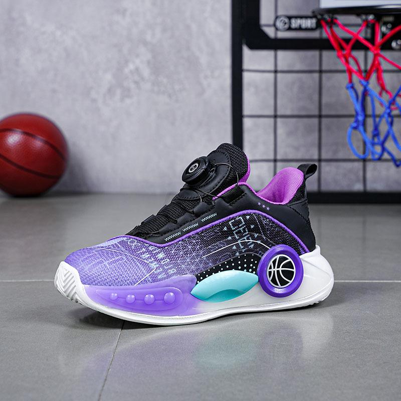 

Children s basketball shoes autumn new breathable mesh boys actual combat sneakers medium and older children s rotating buckle shock-absorbing sn 40