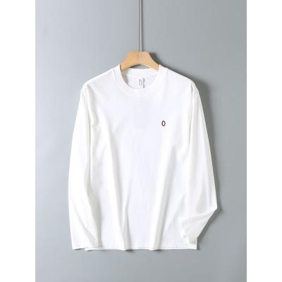 Original Foreign Trade Surplus Japanese-Style All-Cotton Brushed Long-Sleeve T-Shirt, Unisex Couple Style, Soft Casual Loose-Fitting Base Shirt