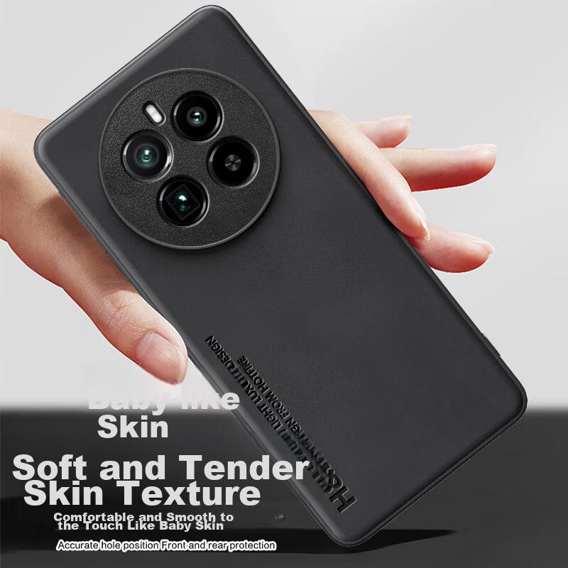 HotFire Phone Case for Realme GT 5 Pro, Upgraded Skin-Like Matte Lens Full Protection Silicone Cover - Midnight Black