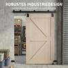 Heavy-duty sliding door hardware set 183 cm Black for single doors