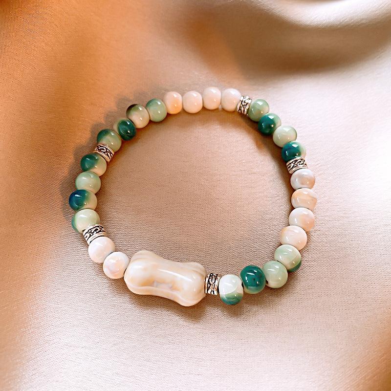 Cartoon children's fun ceramic bracelet summer new small fresh versatile bracelet new Chinese retro high-end jewelry women