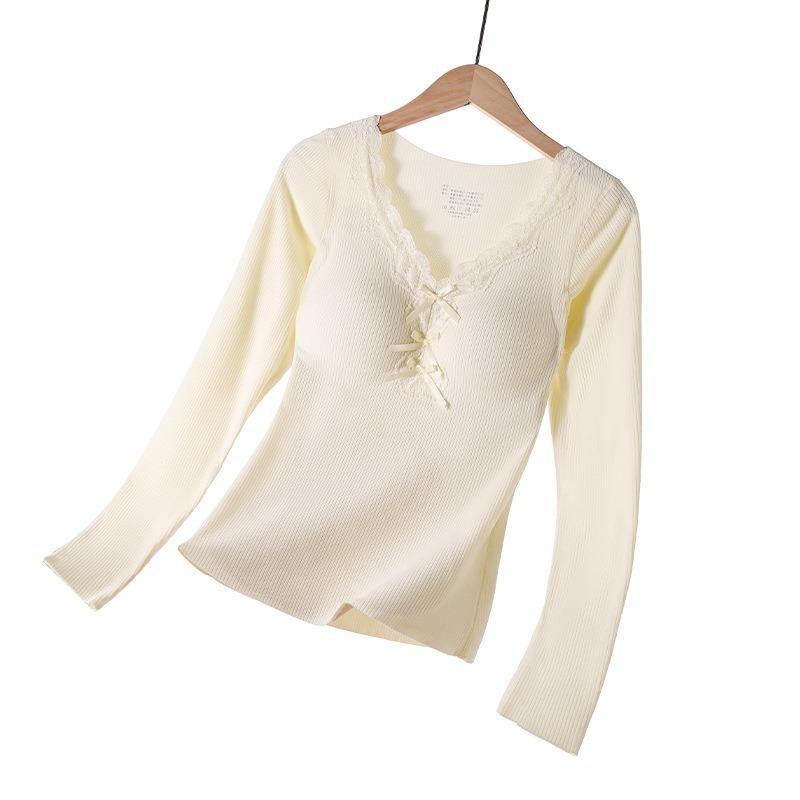 Women Thickened Fleece Thermal Underwear Set With Built In Chest Pad Slim Long Sleeve Top And Long Pants