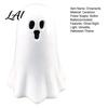 Ghost Shaped Light Decor Ceramic Hollow Night Light Cute Halloween LED Glow White Figurine Lamp Ceramics for Holiday Party Decoration Desktop