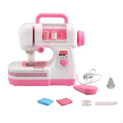 Battery Operated Mini Sewing Machine Built- Educational Toy Learning Household Appliance