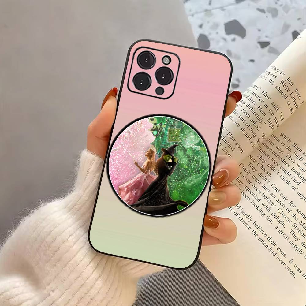 W-Wicked Pink Green  Phone Case For iPhone 17,16,15,14,13,12,11 Plus,Pro Max,XS,Soft Silicone Black Cover