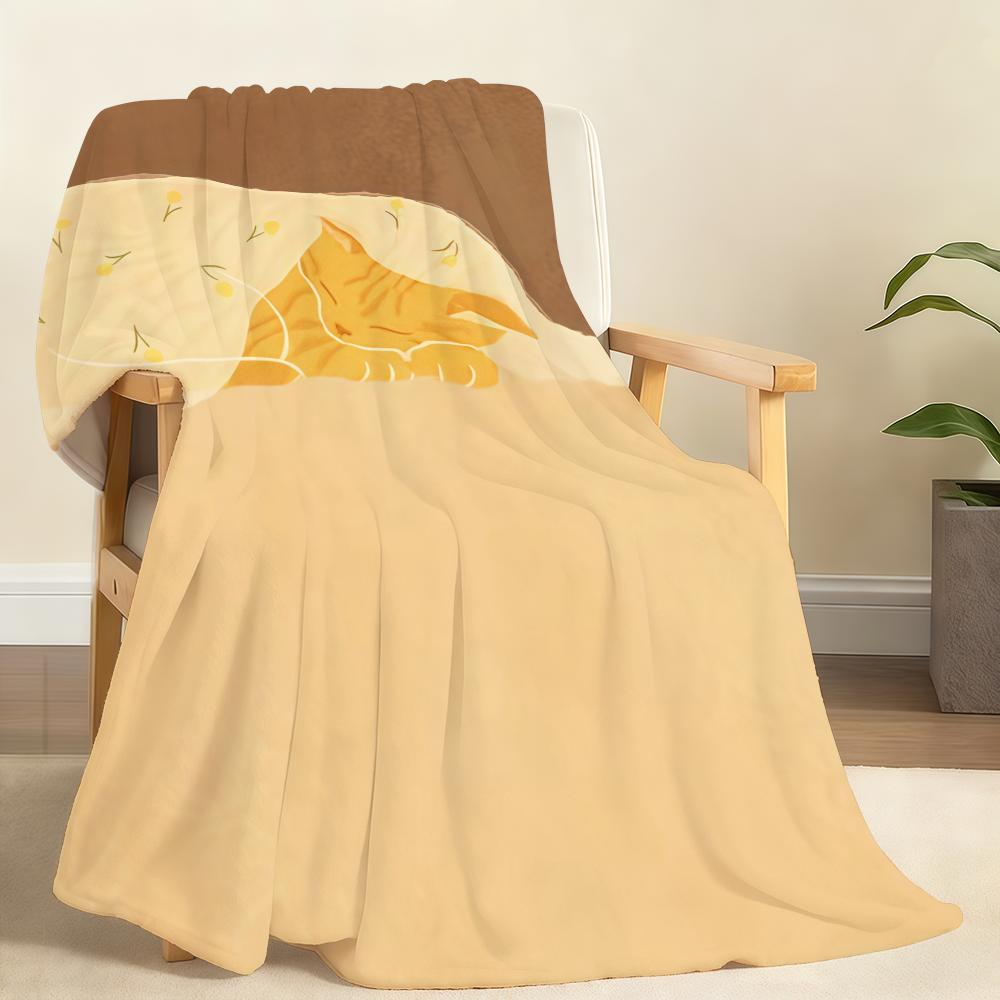 Cute Cartoon Cat Art Kawaii Blanket Soft Throw Blanket for Home Bedroom Bed Sofa Picnic Travel Office Rest Cover Blanket Gift