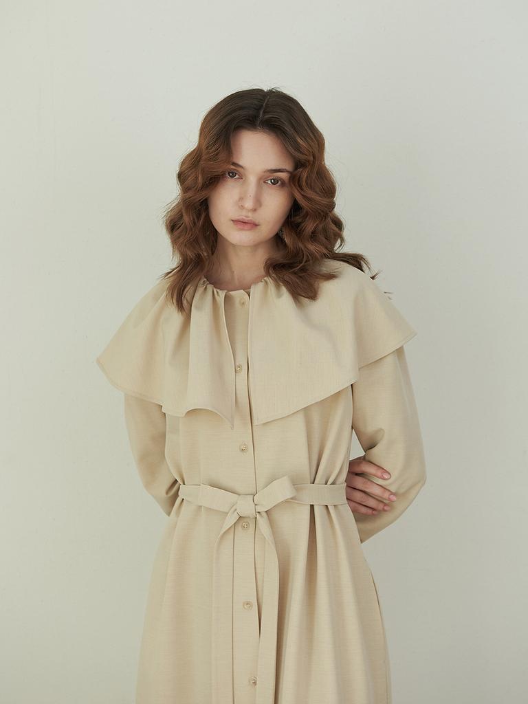 Laviolette Cape Dress - Oatmeal