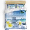 Zen Stones Flowers Tropical Ocean Duvet Cover With Pillow Case Custom 3Pcs Bedding Set Quilt Cover Double Bed Home Textile