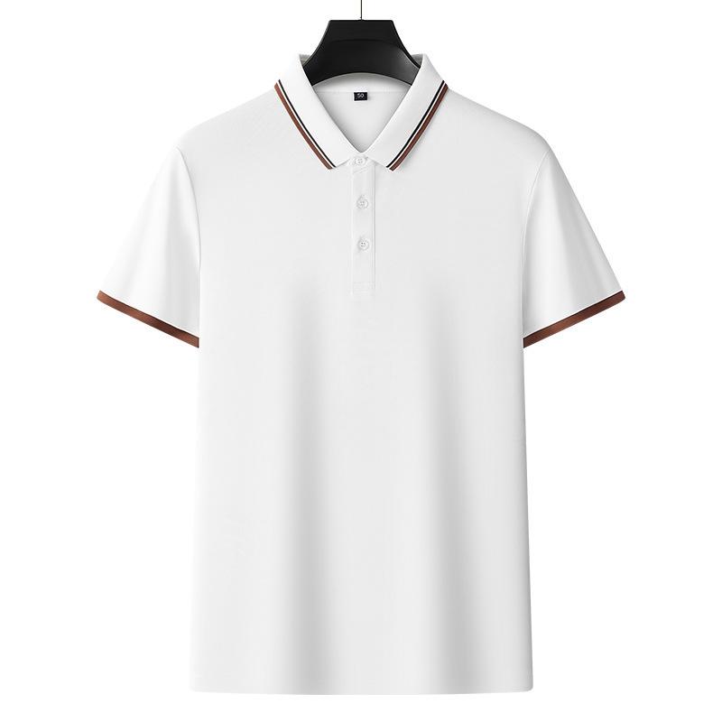

Short-sleeved POLO shirt, men s pure cotton breathable T-shirt, business casual lapel top XL білий