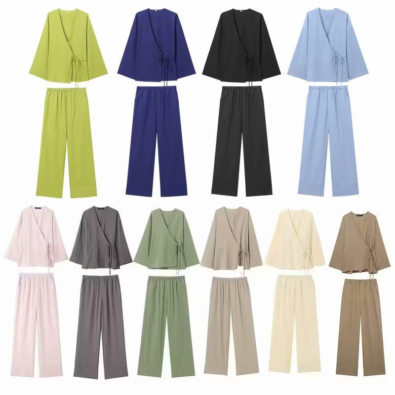 Zbzr Spring New Women Clothes Western Style Texture Double Placket Kimono Outerwear Trousers 5427743 5427431