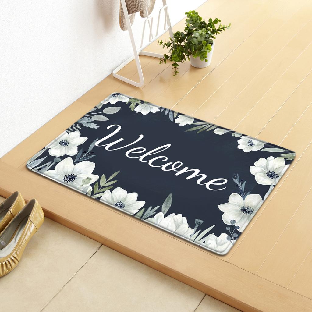 Flowers Household Door Mat Kitchen Absorbent Floor Mat Bathroom Non-Slip Mat Bedroom Living Room Carpet